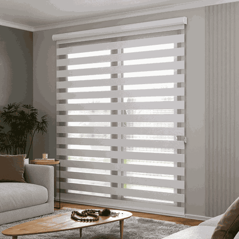 Persiana Rolô Double Vision com Barra Niveladora Crisdan 1,80 Largura X 2,30 Altura Branco