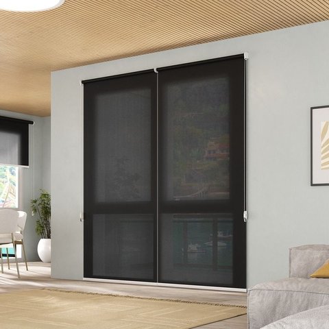 Persiana Rolô Tela Solar Screen 5% Crisdan 1,60 Largura X 1,40 Altura Preto