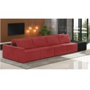 Ver imagem 2 de Sofá Ilha 4 Lugares Living 472cm Modulado Sala Lary Veludo/pu Pto K01 - D'Rossi