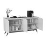 Buffet Aparador Sala Estar ORION Retro 4 Portas:BRANCO - 3