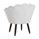 Ver imagem 3 de Conjunto Poltrona Estofada Com Puff Sala de Estar Pétala Suede Branco - LM DECOR