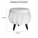Ver imagem 6 de Conjunto Poltrona Estofada Com Puff Sala de Estar Pétala Suede Branco - LM DECOR