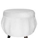 Ver imagem 5 de Conjunto Poltrona Estofada Com Puff Sala de Estar Pétala Suede Branco - LM DECOR