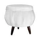 Ver imagem 4 de Conjunto Poltrona Estofada Com Puff Sala de Estar Pétala Suede Branco - LM DECOR