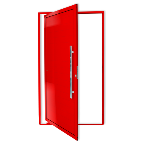 Porta Pivotante Alumínio Lambril c/Puxador D.Vermelho 120 Brimak