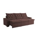 Ver imagem 5 de Sofá Retrátil 250m Suede Luxo com Mega Assento e Encosto Reclinável Milão Marrom
