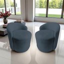 Ver imagem 1 de Kit 2 Poltronas Decorativa Yara Orgânica Bouclé Cinza