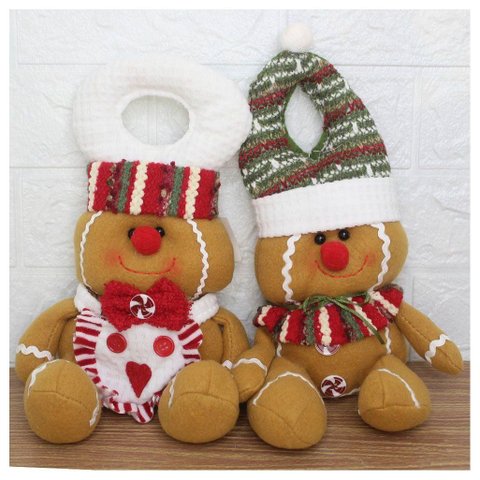 Kit 2 Enfeites de Porta Maçaneta Natal Biscoito Natalino