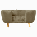 Ver imagem 2 de Poltrona Cama Pet Hanna Estofada Tecido Veludo Divini Decor:capuccino