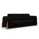 Ver imagem 1 de Sofá Living Bloom 180cm 02 Lugares com Pés de Madeira Bouclê Preto - Desk Design
