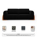 Ver imagem 5 de Sofá Living Bloom 180cm 02 Lugares com Pés de Madeira Bouclê Preto - Desk Design