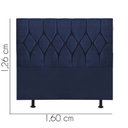 Ver imagem 3 de Cabeceira Estofada Istambul Capitonê 160cm Queen Size Box Quarto Suede Azul Marinho - Ahazzo Móveis