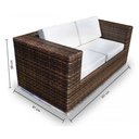 Ver imagem 2 de Conjunto de Sofá Fibra Sintética Quadrado - 1 Sofá 3L + 2 Poltronas + 1 Mesa Centro - Tecido Duna Cr