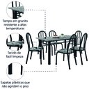 Ver mais imagens de Conjunto Sala de Jantar Mesa Sara com 6 Cadeiras Diva 1,40m Granito Preto Craquelado/folha Artefamol