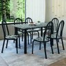 Conjunto Sala de Jantar Mesa Sara com 6 Cadeiras Diva 1,40m Granito Preto Craquelado/folha Artefamol - 2