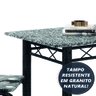 Conjunto Sala de Jantar Mesa Sara com 6 Cadeiras Diva 1,40m Granito Preto Craquelado/folha Artefamol - 5