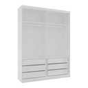 Ver imagem 3 de Guarda Roupas Modulado Solteiro com Espelho 176cm 2 Portas de Correr 100% MDF Royal