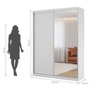 Ver imagem 5 de Guarda Roupas Modulado Solteiro com Espelho 176cm 2 Portas de Correr 100% MDF Royal