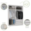 Ver imagem 7 de Guarda Roupas Modulado Solteiro com Espelho 176cm 2 Portas de Correr 100% MDF Royal