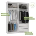 Ver imagem 6 de Guarda Roupas Modulado Solteiro com Espelho 176cm 2 Portas de Correr 100% MDF Royal