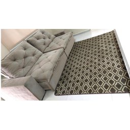 TAPETE JACQUARD SALA LUXUOSO 2,00X2,30- LOSANGO BEGE ESCURO - 1