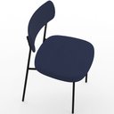 Ver imagem 3 de Cadeira Decorativa Estofada para Sala de Jantar Melina L02 Suede Azul Marinho - Lyam Decor