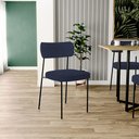 Ver imagem 2 de Cadeira Decorativa Estofada para Sala de Jantar Melina L02 Suede Azul Marinho - Lyam Decor