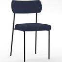 Ver imagem 1 de Cadeira Decorativa Estofada para Sala de Jantar Melina L02 Suede Azul Marinho - Lyam Decor