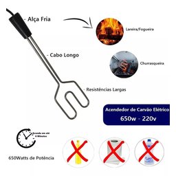 Acendedor de Carvão Elétrico 650w, 220v - 3