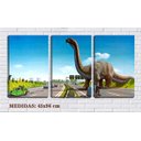 Ver imagem 1 de Quadro Decorativo 80x140 dinossauro na estrada retrô