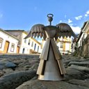 Ver imagem 7 de Anjo Branco e Dourado Rústico Com Livro Para Enfeite de Natal Libertas Rosas Artesanato Anjo Gradien