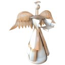 Ver imagem 4 de Anjo Branco e Dourado Rústico Com Livro Para Enfeite de Natal Libertas Rosas Artesanato Anjo Gradien