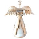 Ver imagem 1 de Anjo Branco e Dourado Rústico Com Livro Para Enfeite de Natal Libertas Rosas Artesanato Anjo Gradien