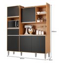 Ver imagem 4 de Cozinha Compacta Isabel 5 Portas e 1 Gaveta Amêndoa/preto - Ajl Móveis