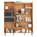 Ver imagem 3 de Cozinha Compacta Isabel 5 Portas e 1 Gaveta Amêndoa/preto - Ajl Móveis