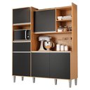 Ver imagem 1 de Cozinha Compacta Isabel 5 Portas e 1 Gaveta Amêndoa/preto - Ajl Móveis