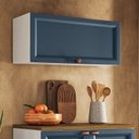 Ver imagem 1 de Armário Geladeira 80cm 1 Porta Basculante Yescasa Unna Branco/Azul