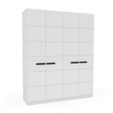 Ver imagem 2 de Guarda-roupa Casal Lisboa 4 Portas 4 Gavetas Branco - Politorno