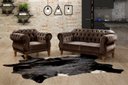 Ver imagem 2 de Kit Namoradeira Duquesa Chesterfield 2 Lugares + 1 Poltrona - Veludo Marrom