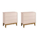 Ver imagem 2 de Kit 2 Cômodas Infantil 3 Gavetas Rosa Classic Madeira
