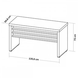 Mesa para Escritório Tamburato Charuto/preto - Artany Móveis - 3
