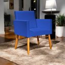 Ver imagem 2 de Poltrona Decorativa para Sala Recepção Consultório Nina Material Sintético Cores Pé Palito Castanho