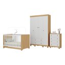 Ver imagem 2 de Quarto de Bebê Completo com Berço Americano 3 em 1 Dengo Multimóveis Mp4588 Madeirado/branco