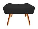 Ver imagem 3 de Kit 2 Poltronas Decorativa Nina + Puff Retangular Suede Preto Pés Madeira Mz Decor