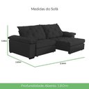 Ver imagem 7 de Sofá Retrátil e Reclinável 2,30m Clara | Conforto Premium e Design Elegante Grafite