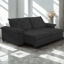 Ver imagem 1 de Sofá Retrátil e Reclinável 2,30m Clara | Conforto Premium e Design Elegante Grafite