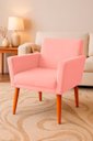Ver imagem 2 de Poltrona Cadeira para Sala Confortável e Minimalista Paris em Suede Rosa Bebê