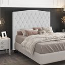 Ver imagem 2 de Cabeceira Estofada Cama Box Casal Queen Size Greta 160cm com Frame Corano Branco - Abmaza