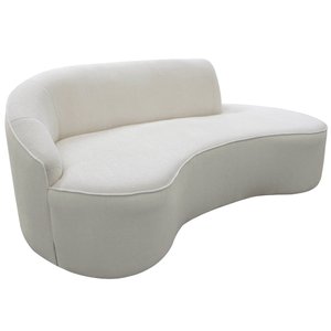 Sofá Curvo 3 Lugares 210cm Eron Braço Direito Bouclé Off White - Nexta Casa