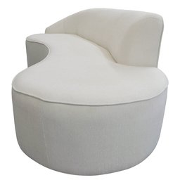 Sofá Curvo 3 Lugares 210cm Eron Braço Direito Bouclé Off White - Nexta Casa - 7
